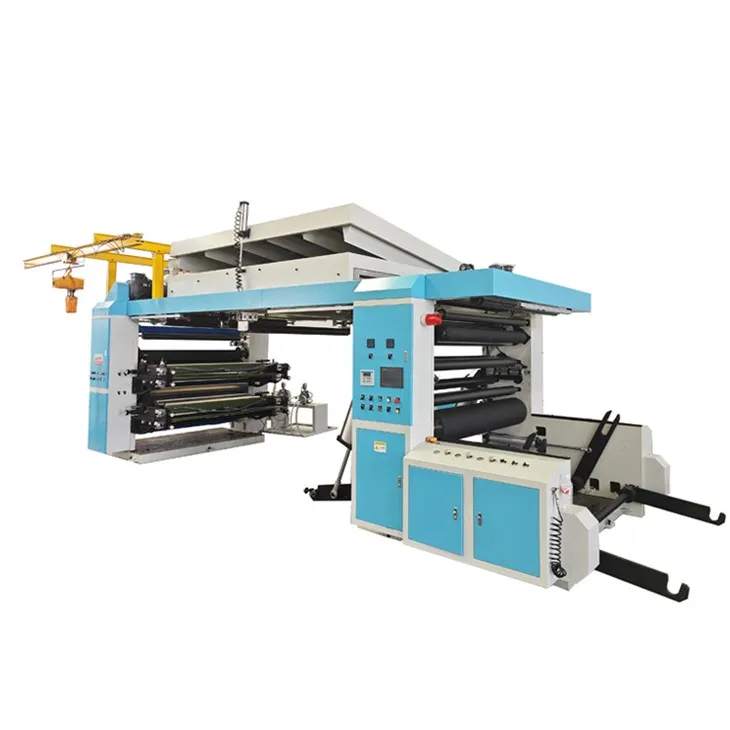Flexo-drukmachine met 4 kleuren centrale trommel